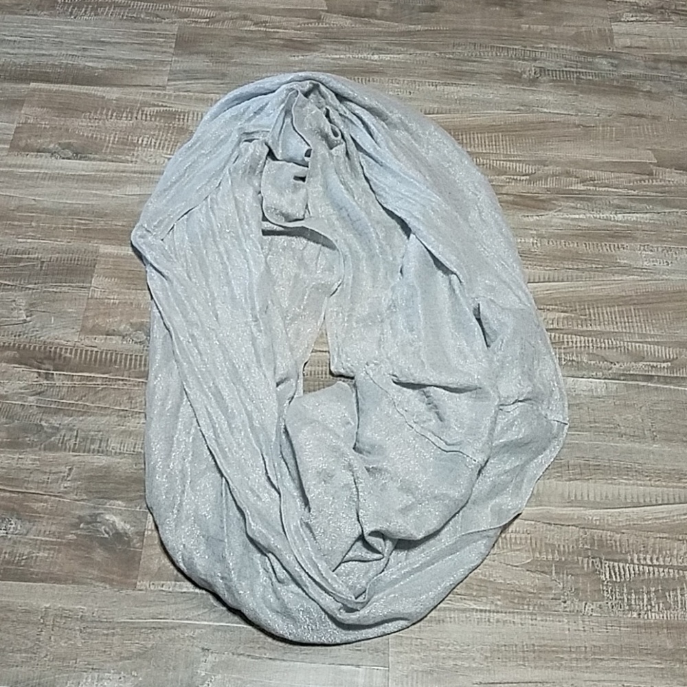 Silver shimmery infinity scarf